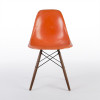 Red Orange 1960s Herman Miller Eames DSW Dowel Side thumbnail