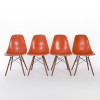 Red Orange 1960s Herman Miller Eames DSW Dowel Side thumbnail
