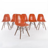 Red Orange 1960s Herman Miller Eames DSW Dowel Side thumbnail
