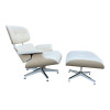 White 2010s Herman Miller Eames Lounge Chair & Ottoman thumbnail