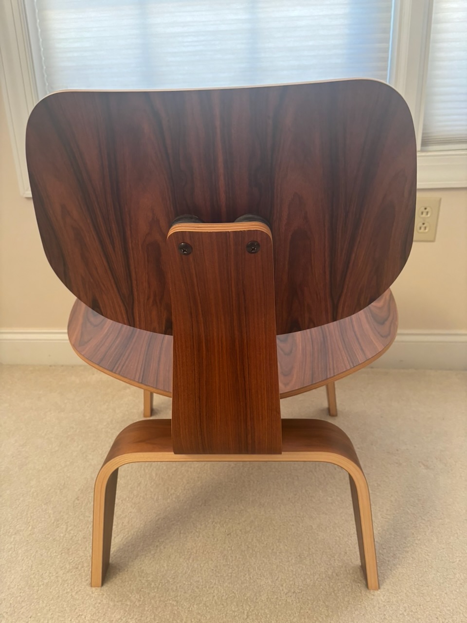 Tan Dark Brown 2022 Herman Miller Eames LCW - Ply Lounge Chair