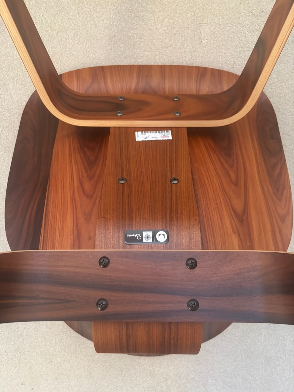 Tan Dark Brown 2022 Herman Miller Eames LCW - Ply Lounge Chair